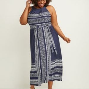 Lane Bryant halter maxi blue dress